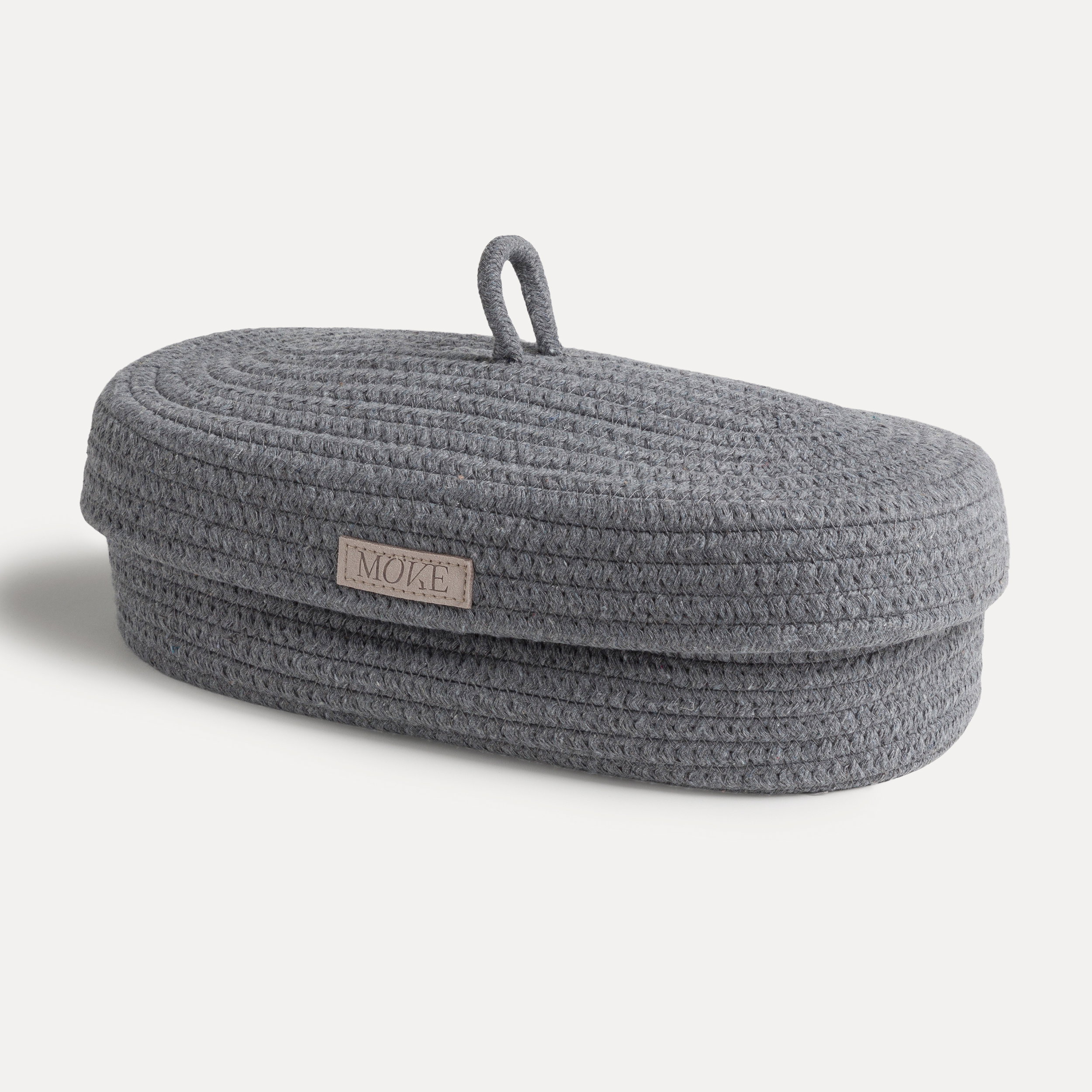 Korbtasche, Aufbewahrung, grau, gewebt, Knit-Case