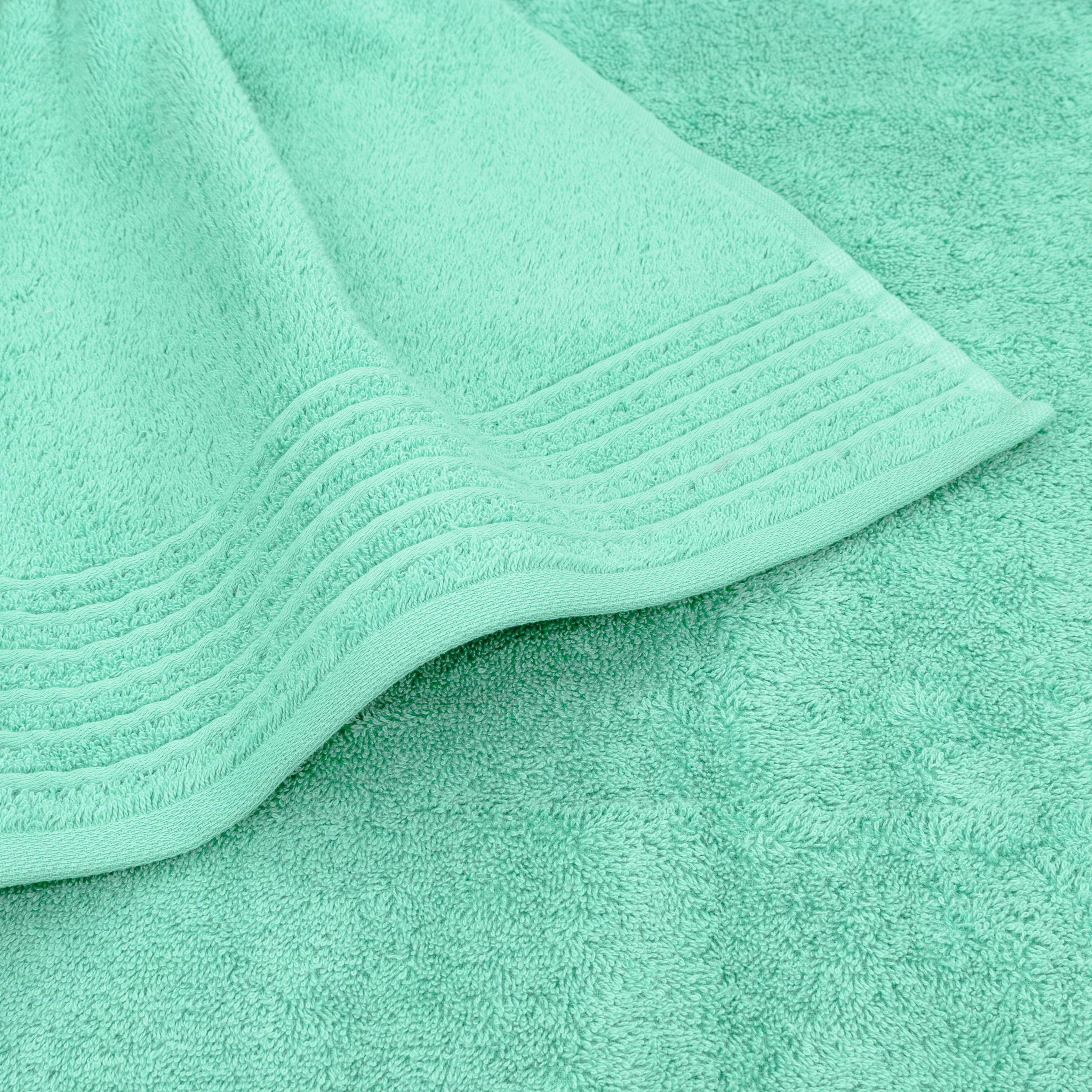 Handtuch, Dekoration für Zuhause, Teppich, Tuch, Handtuch, Badematte, Frottier, Streifen, Handtuch, Türkis, Badetuch, Texturiert, gefalteter Rand