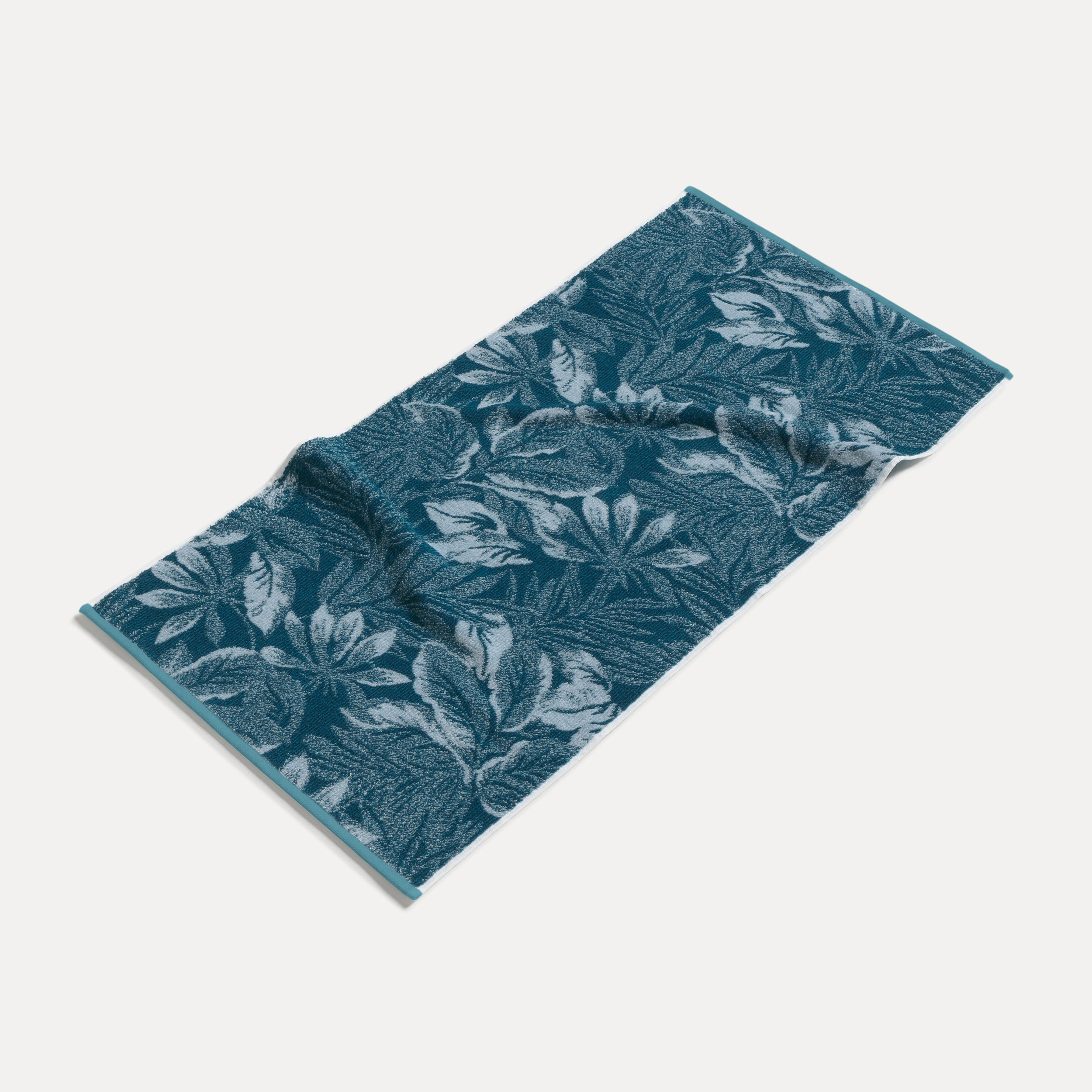 Tuch, Teppichtuch, Mustertuch, Blätter Muster, Badematte-ähnlich, Strandtuch, Tuch, blau, Blättermuster, tropisches Muster
