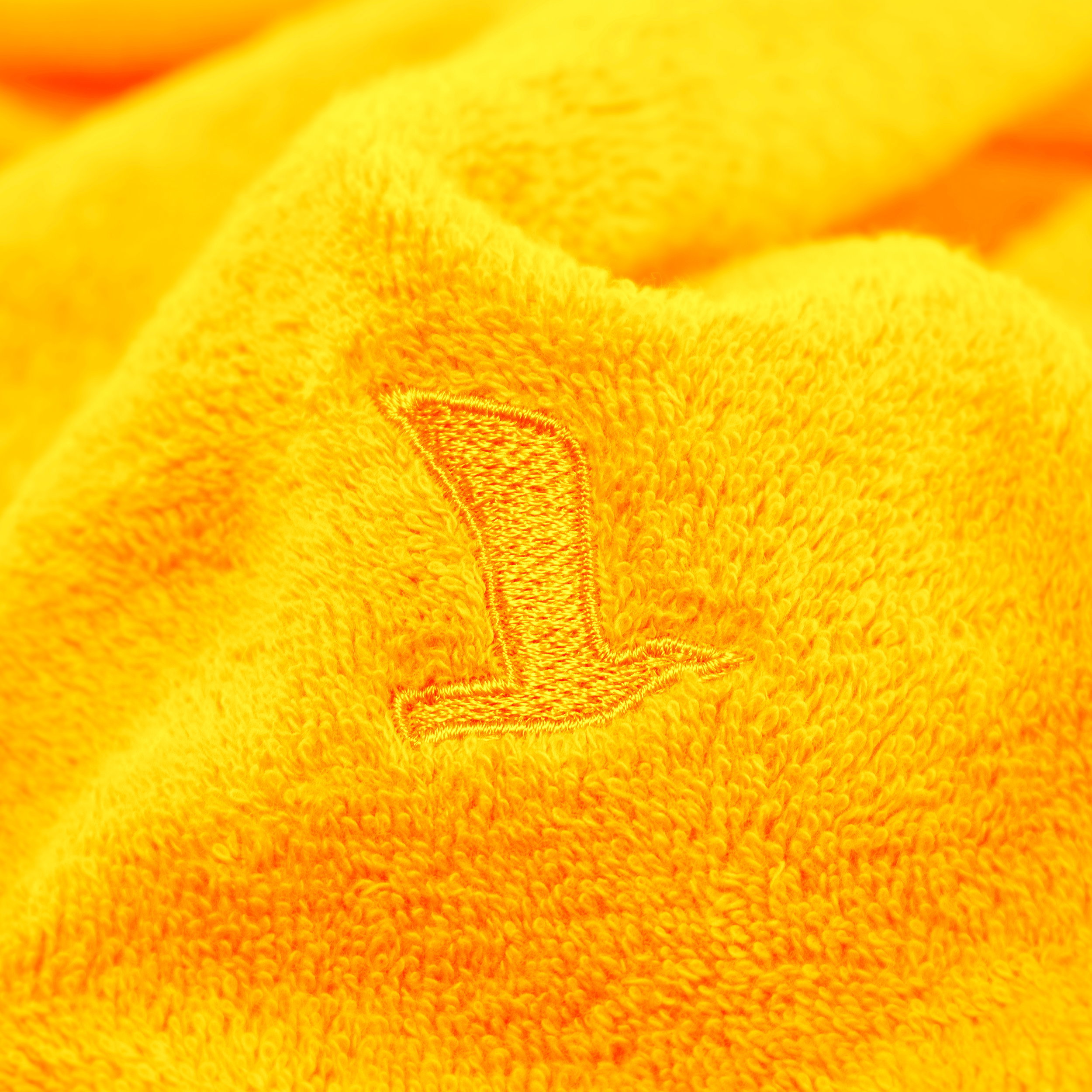 tuch, mikrofasern, gelb, stich, muster, tuch, mikrofaser, gelb, stickerei, logo