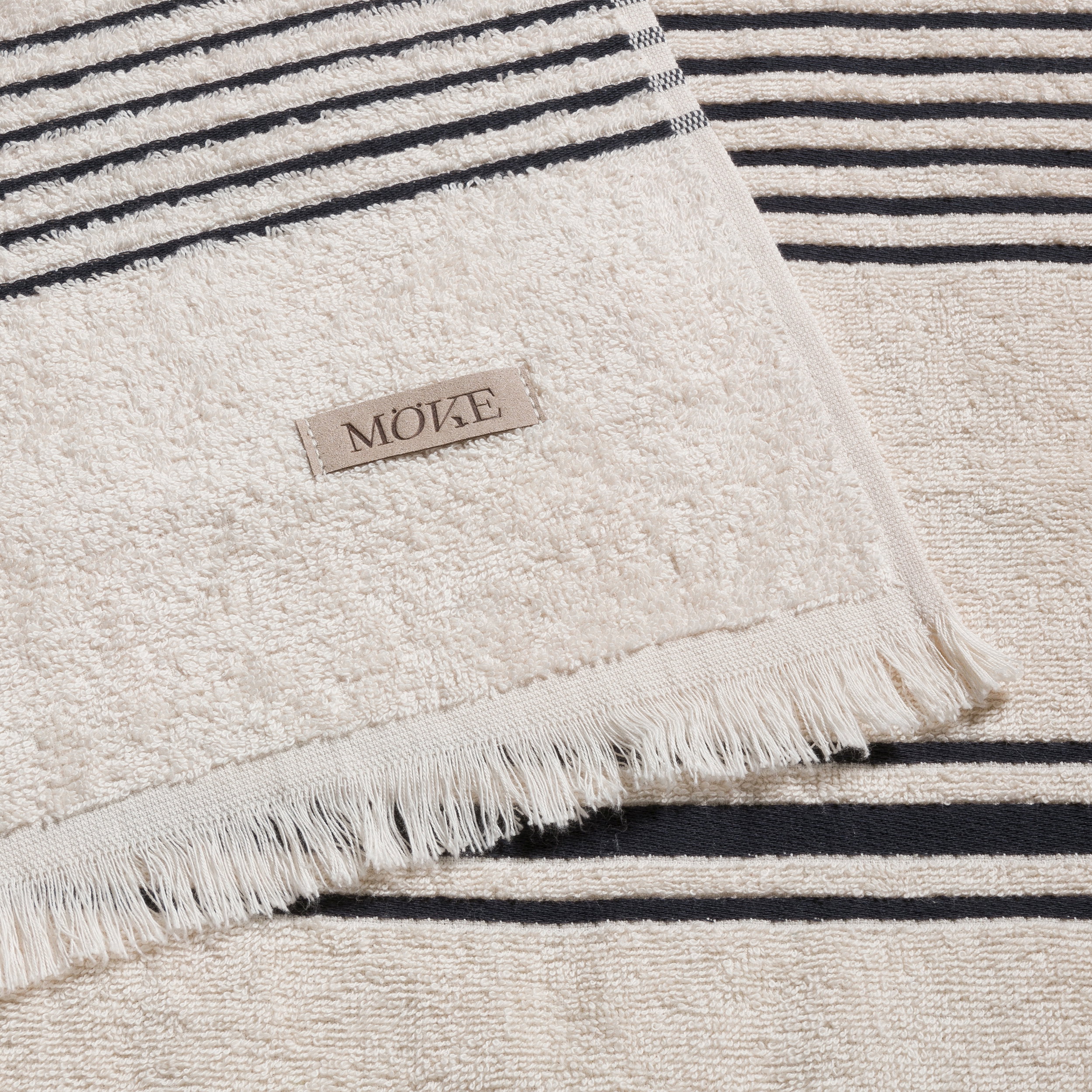 Handtuch, Strandtuch, Streifen, Beige, Fransen