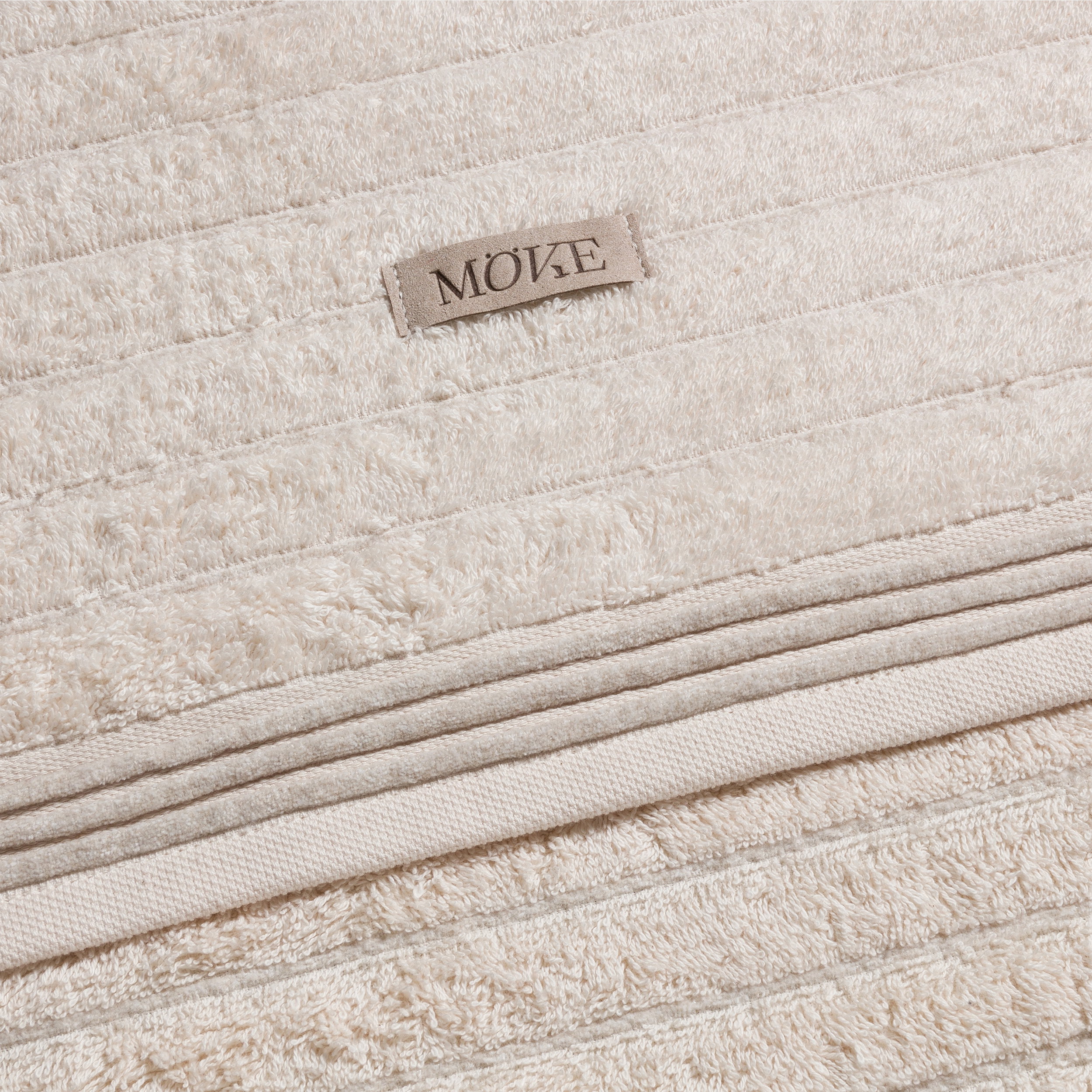 tuch, beige, geflissen, baumwolle, stichlose