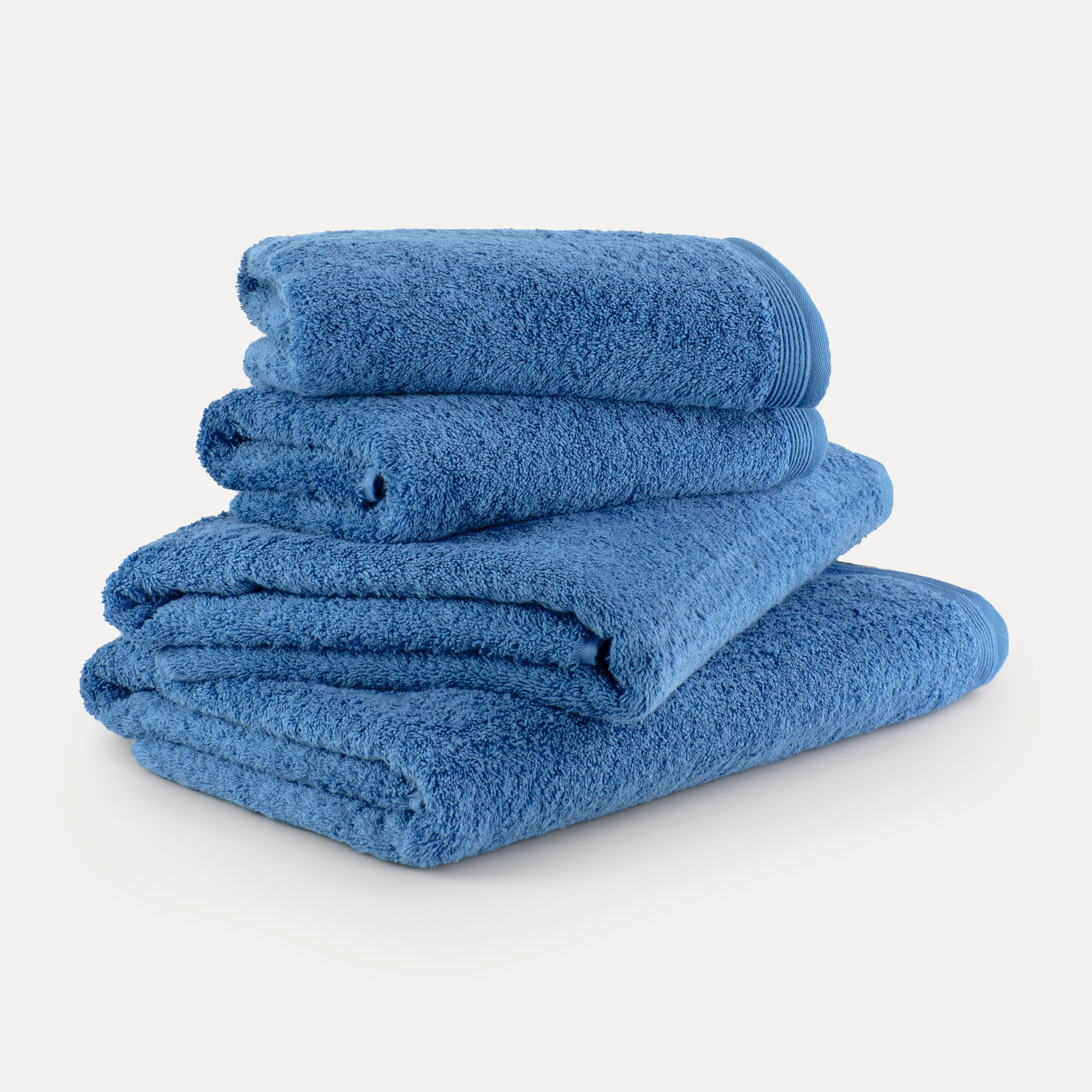MÖVE Superwuschel towel set set 4-pcs blue (cornflower) | Plain