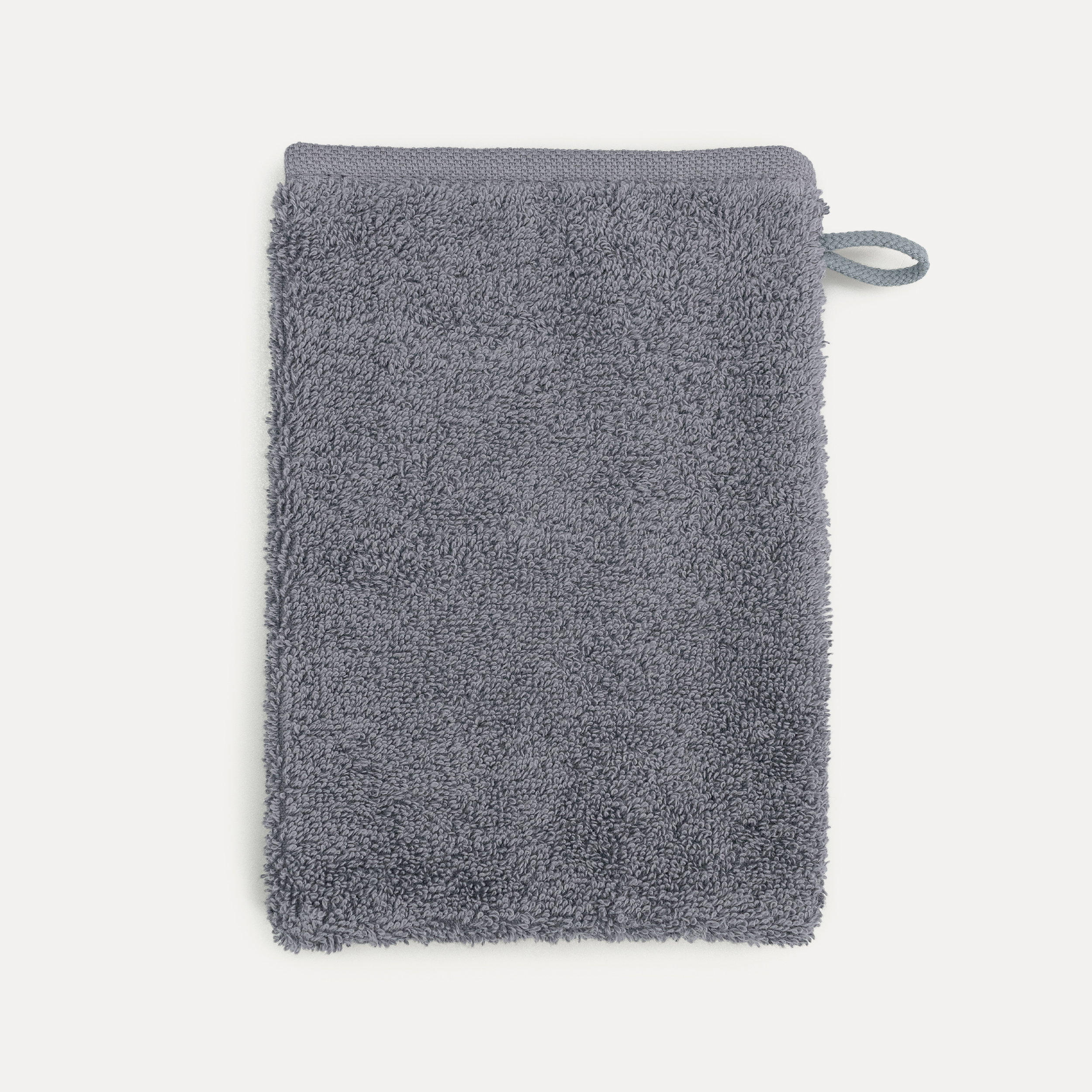 Waschlappen, Waschhandschuh, weicher Tuch, Frottee, grau