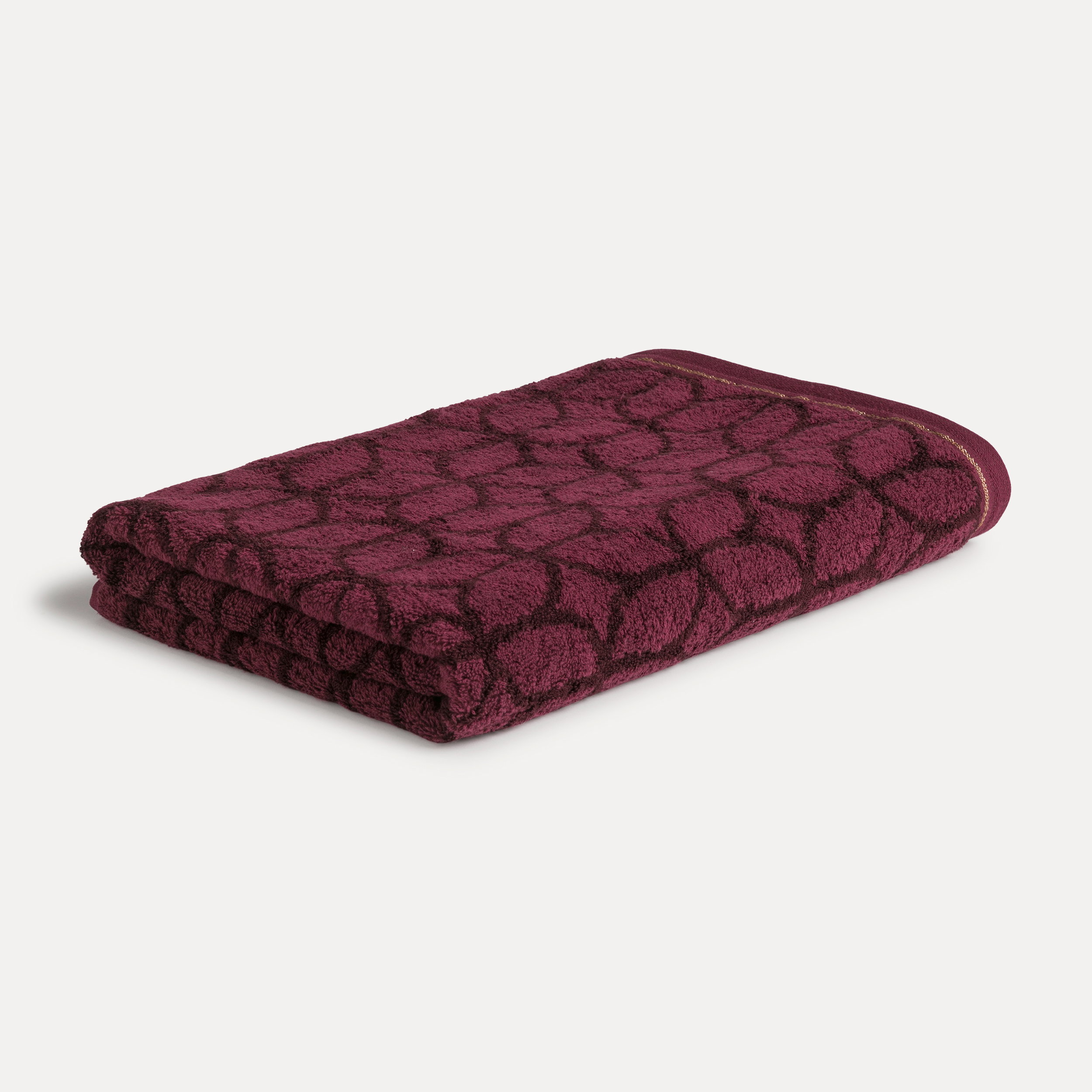 towel, bath towel, maroon color, patterned, terry cloth