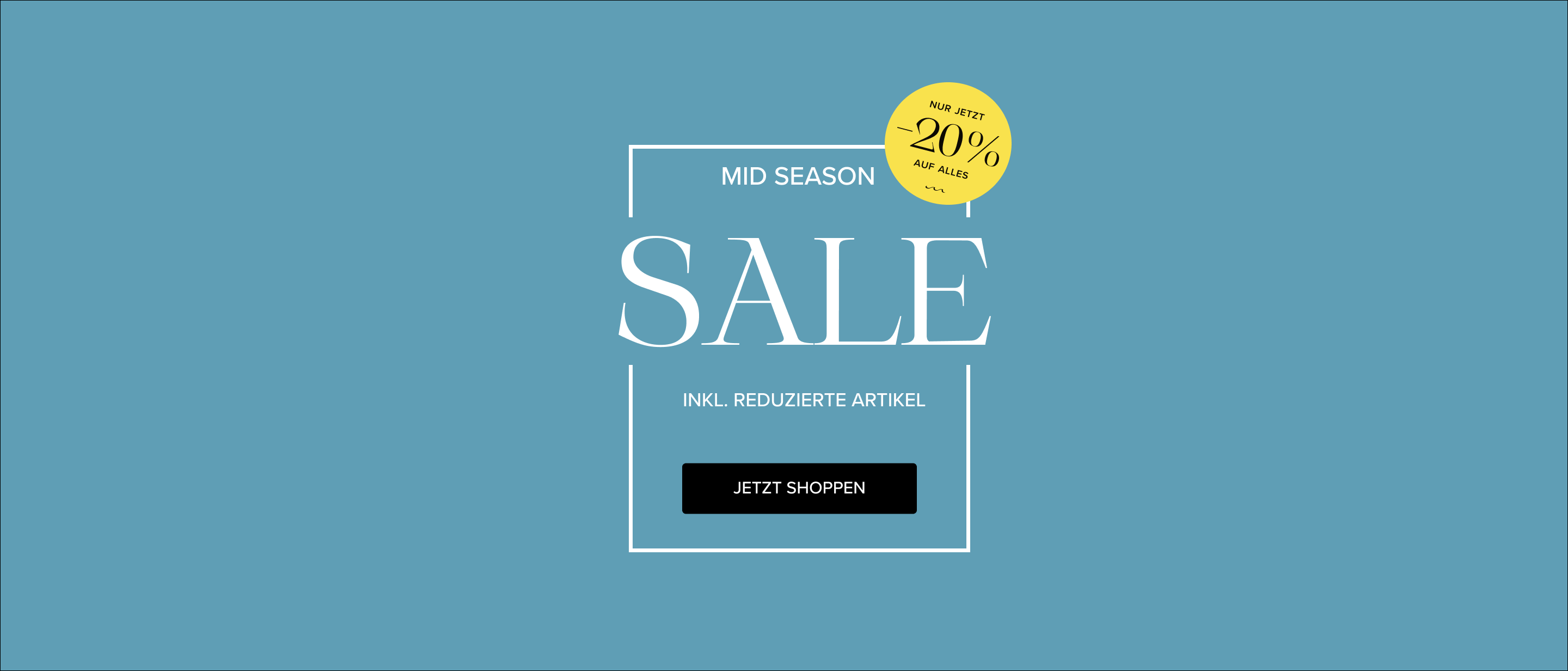 sale, mitte Saison, promo, blauer Hintergrund, leeres Werbeplakat