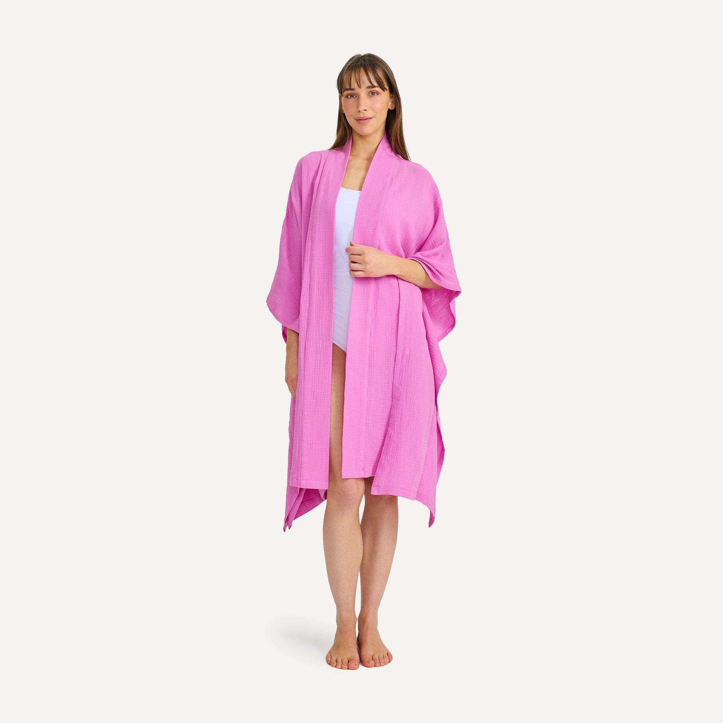 Kimono, Bademantel, Bademantel, Baumwolle, Pink, Bademantel, Kimono, Rosa, Volumen?, Luftig