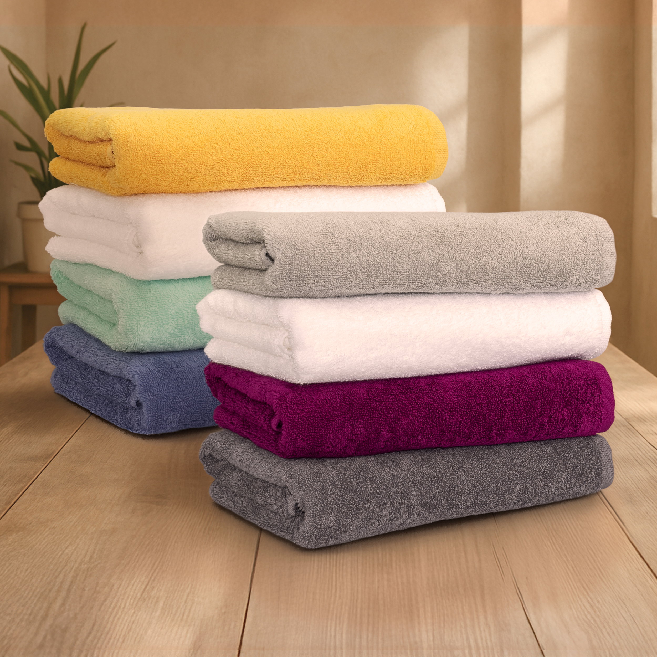 Towels, Handtücher, Baumwolle, Mehrfarbig, Frottier