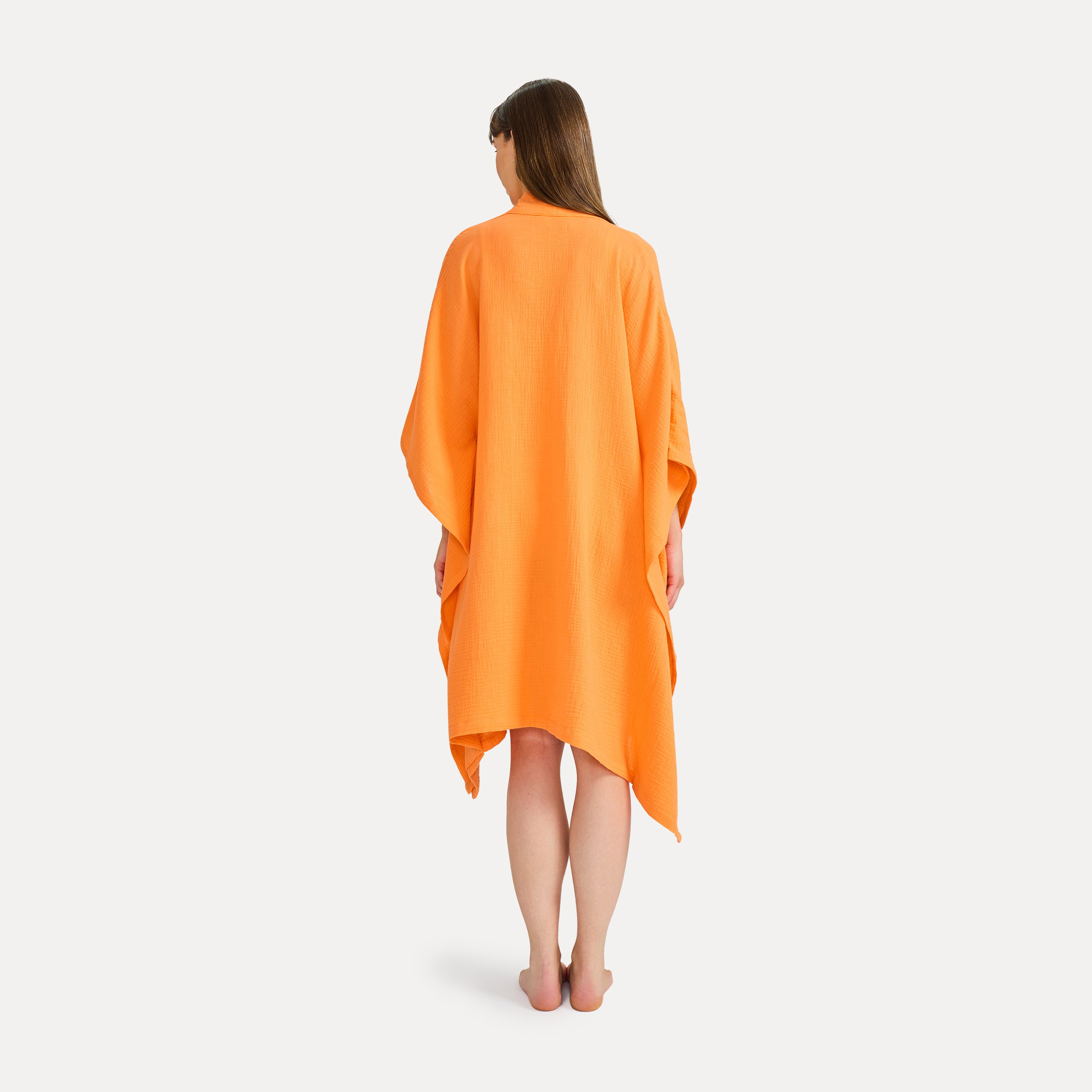 Umhang, Schal, Poncho, Orange, weite Passform, Kaftan, Kleid, Oberteil, Orangetöne, Midi-Überwurf