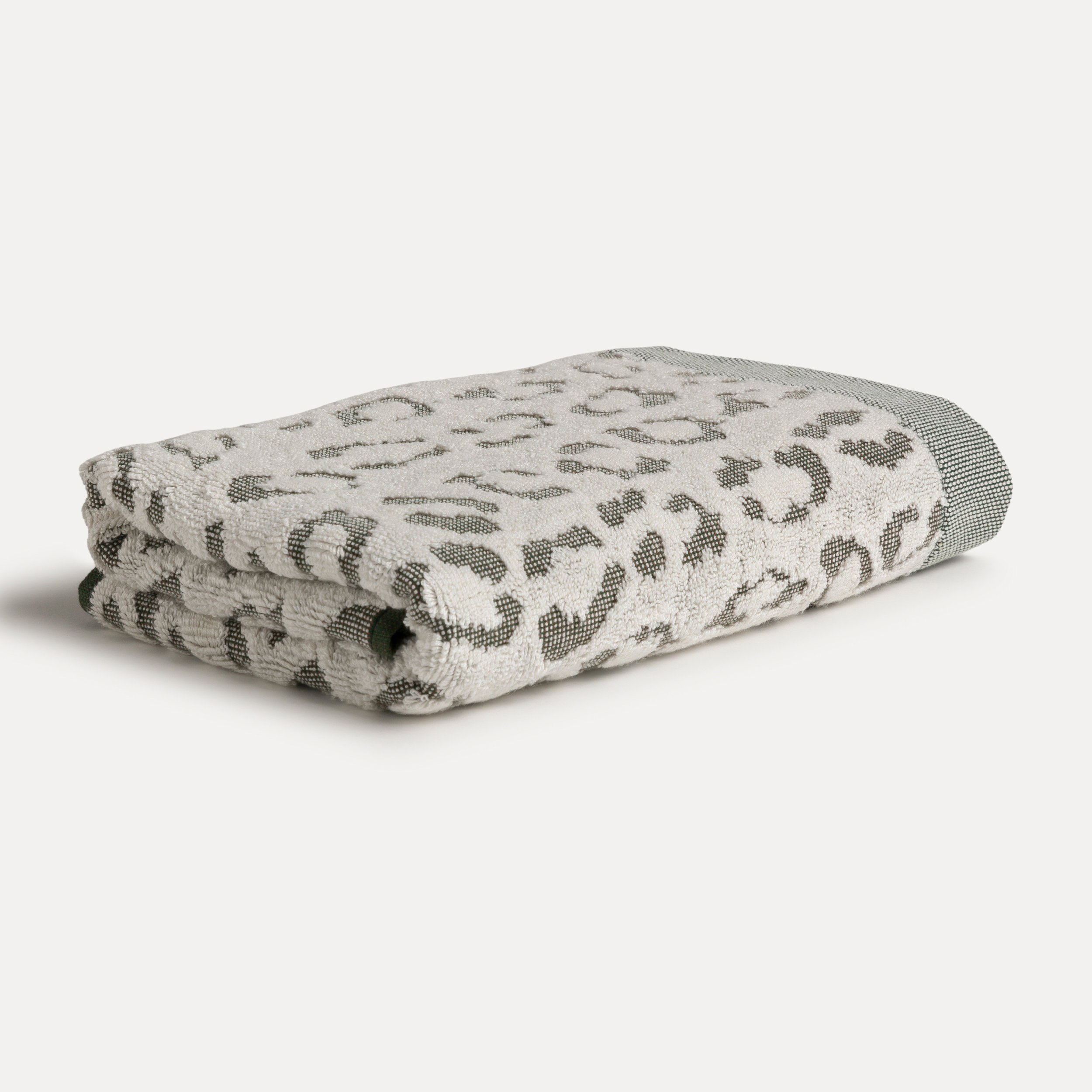 Handtuch, Leopardenmuster, Badetuch, Weich, Weiß-Grau