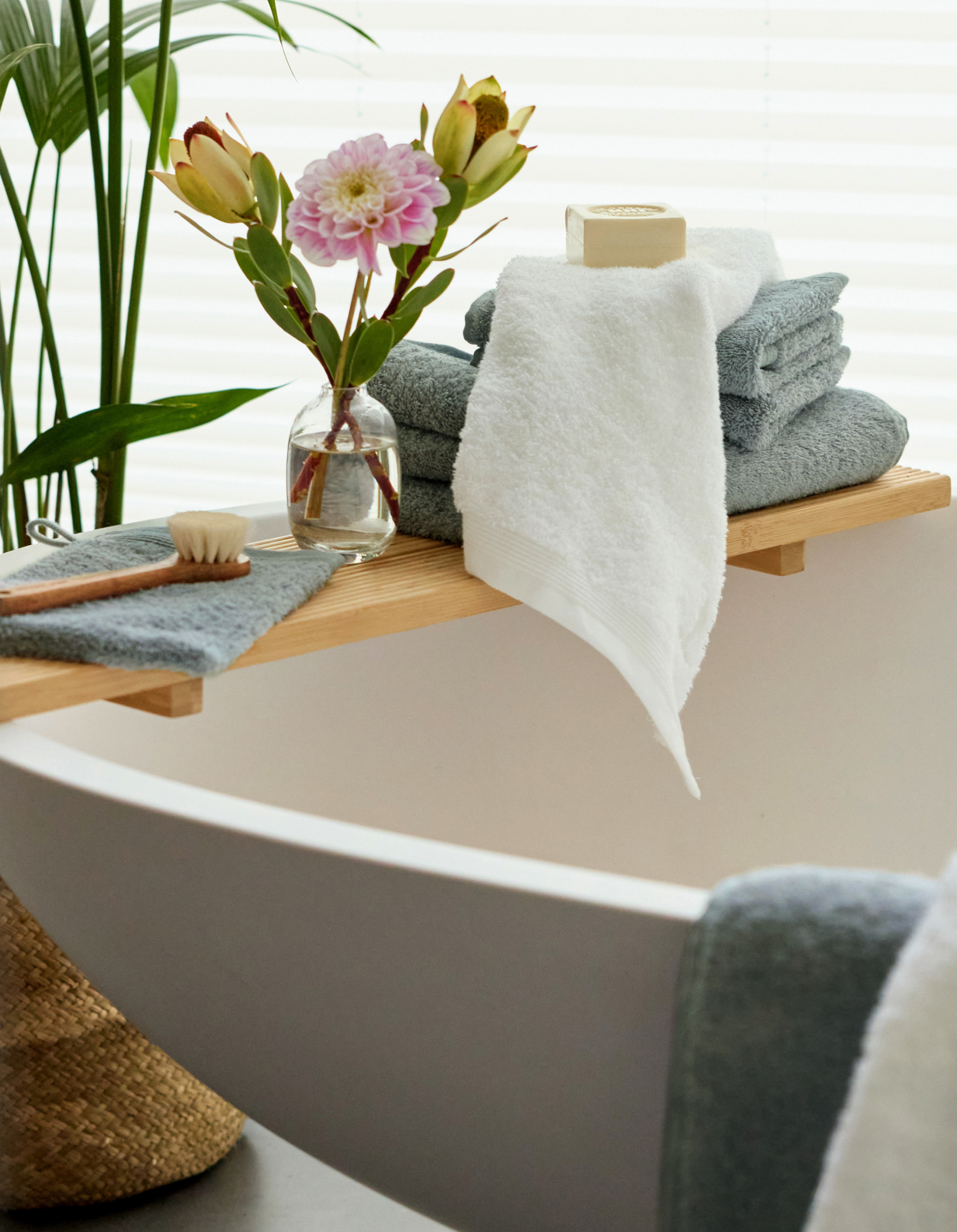 Handtuch, Frottee, Weiß, Grau, Badezimmertextilien