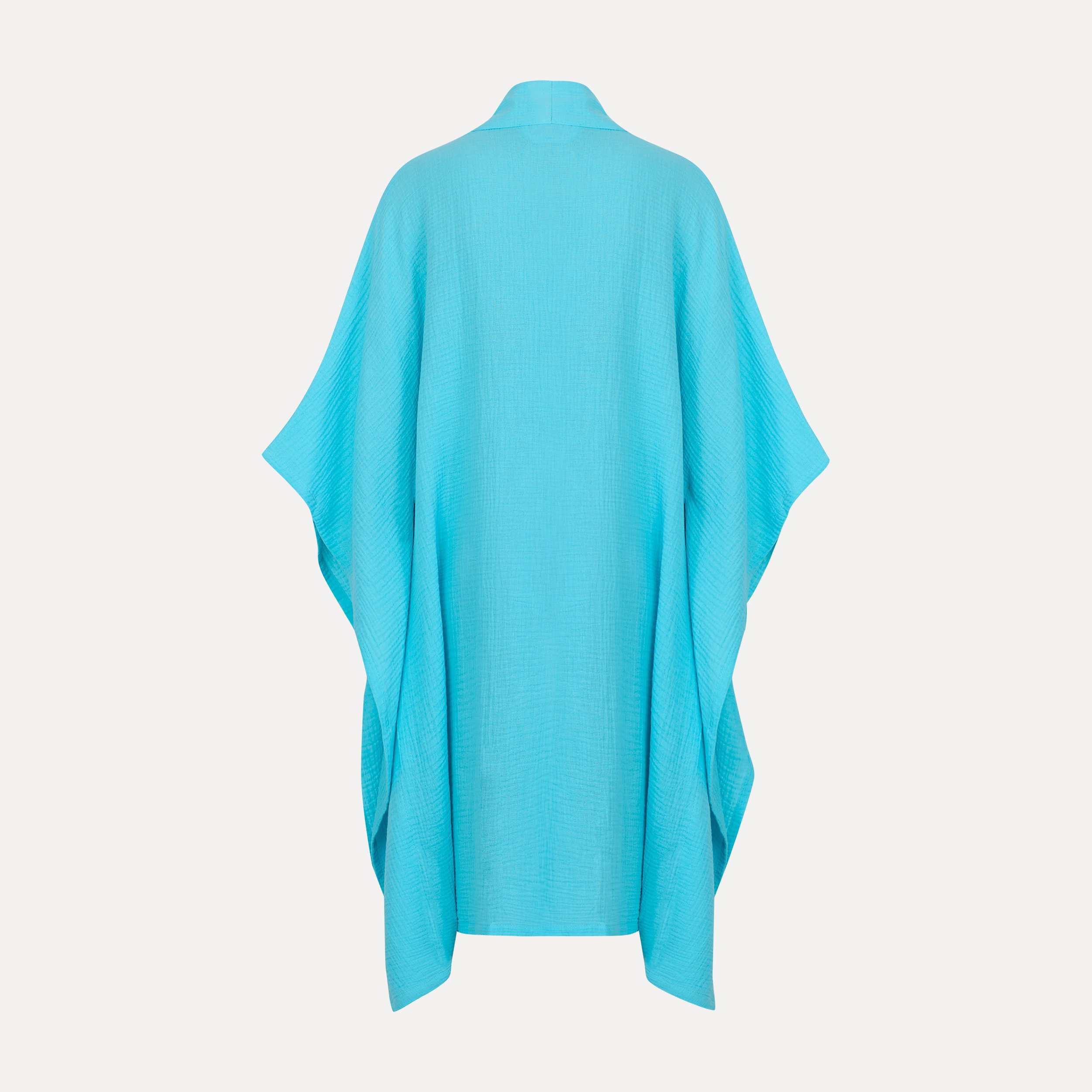 kimono, Poncho, Türkis, Waffelstruktur, weite Passform, Poncho, Türkis, Wrap, leicht, Schal