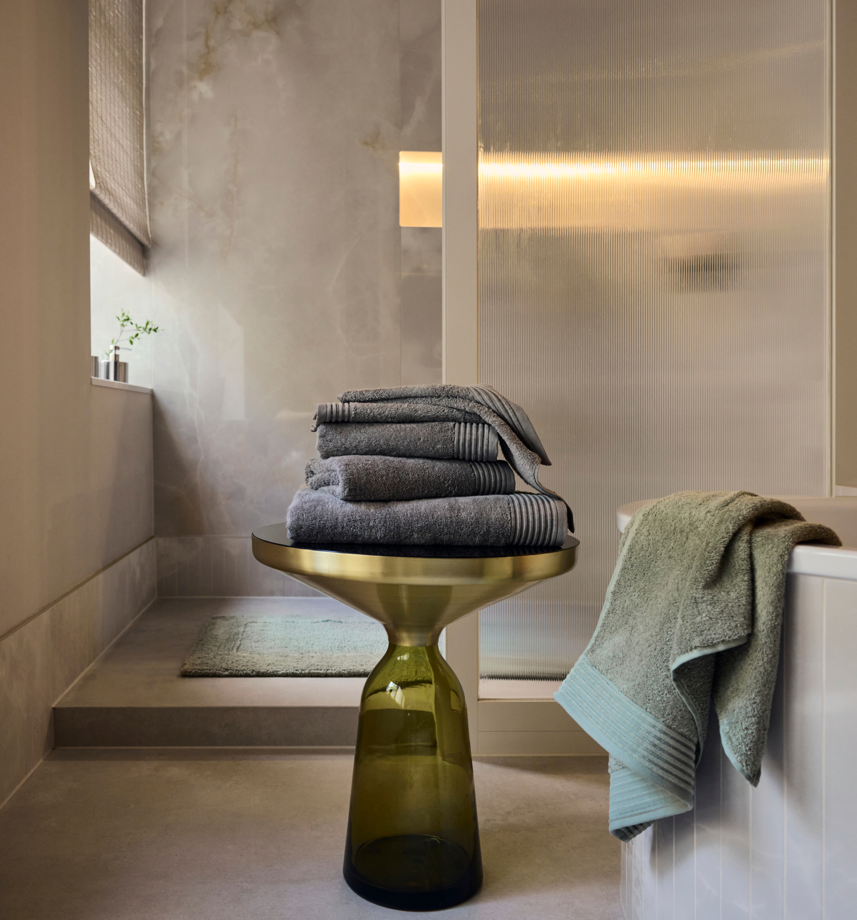 Handtücher, Stofftuch, Badezimmer, Tischständer, Grau