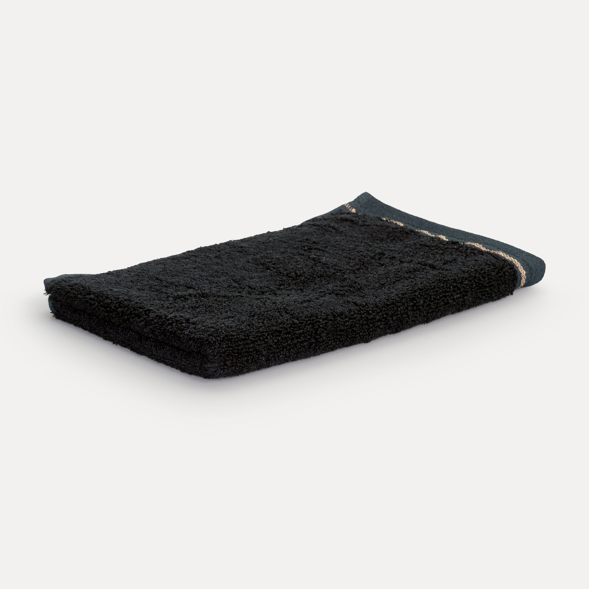 Handtuch, Schwarz, Badematte, Frottee, Streifen-Detail