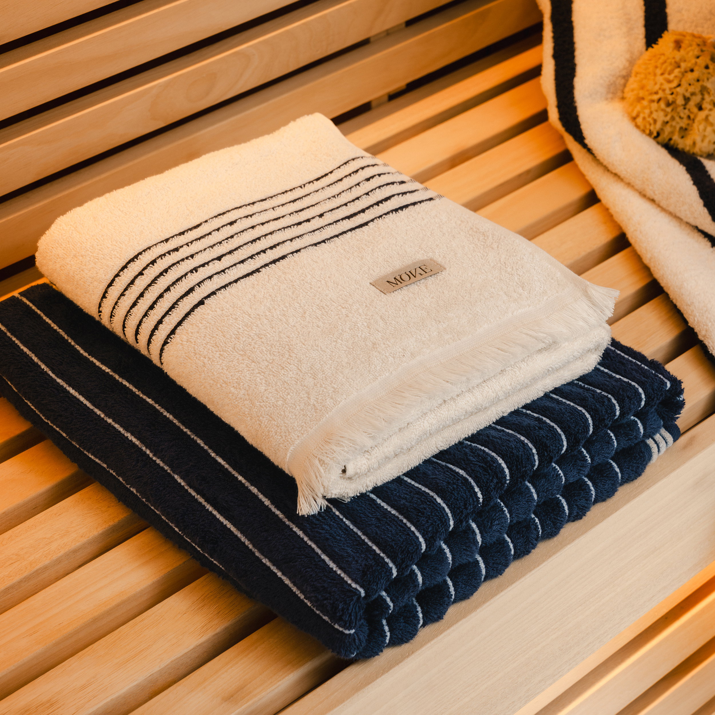 Handtuch, Badezimmer, Streifen, Weiß, Nachtwäsche