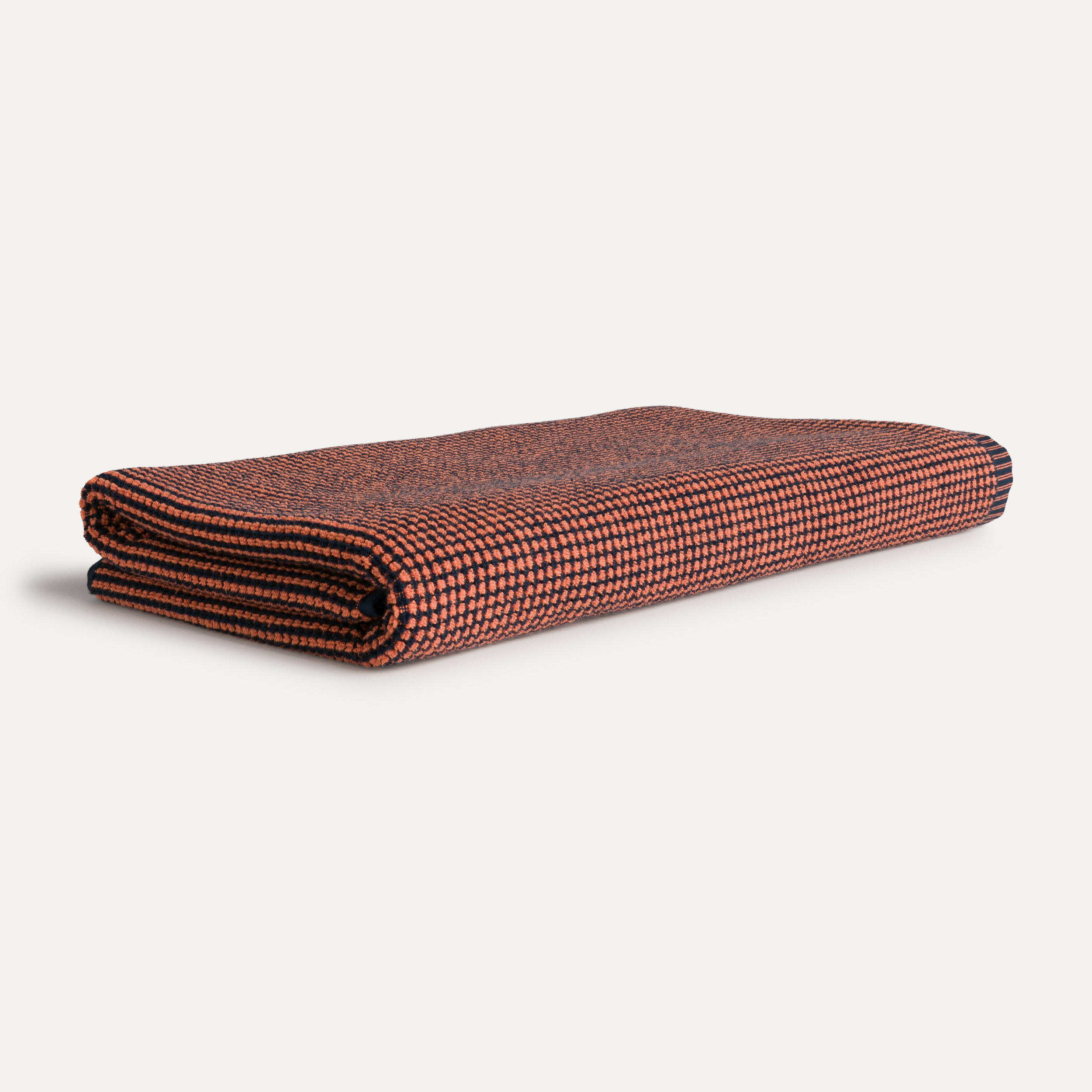 Decke, Wolldecke, Karomuster, orange-schwarz, griffige Struktur