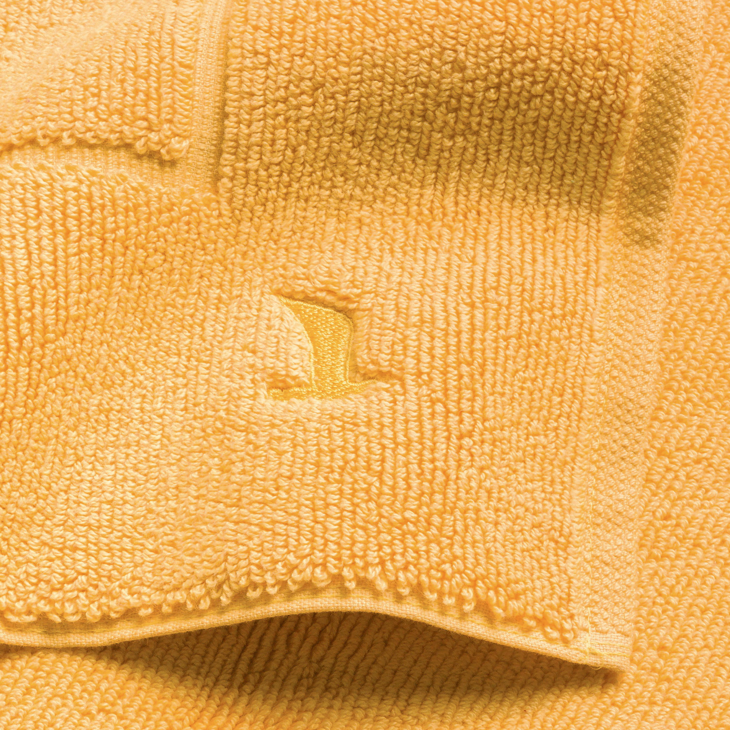 handtuch, badehandtuch, baumwolle, orange, schlingenpelzkante,  towel,  terry cloth,  yellow,  strukturgewebe,  aufnäher