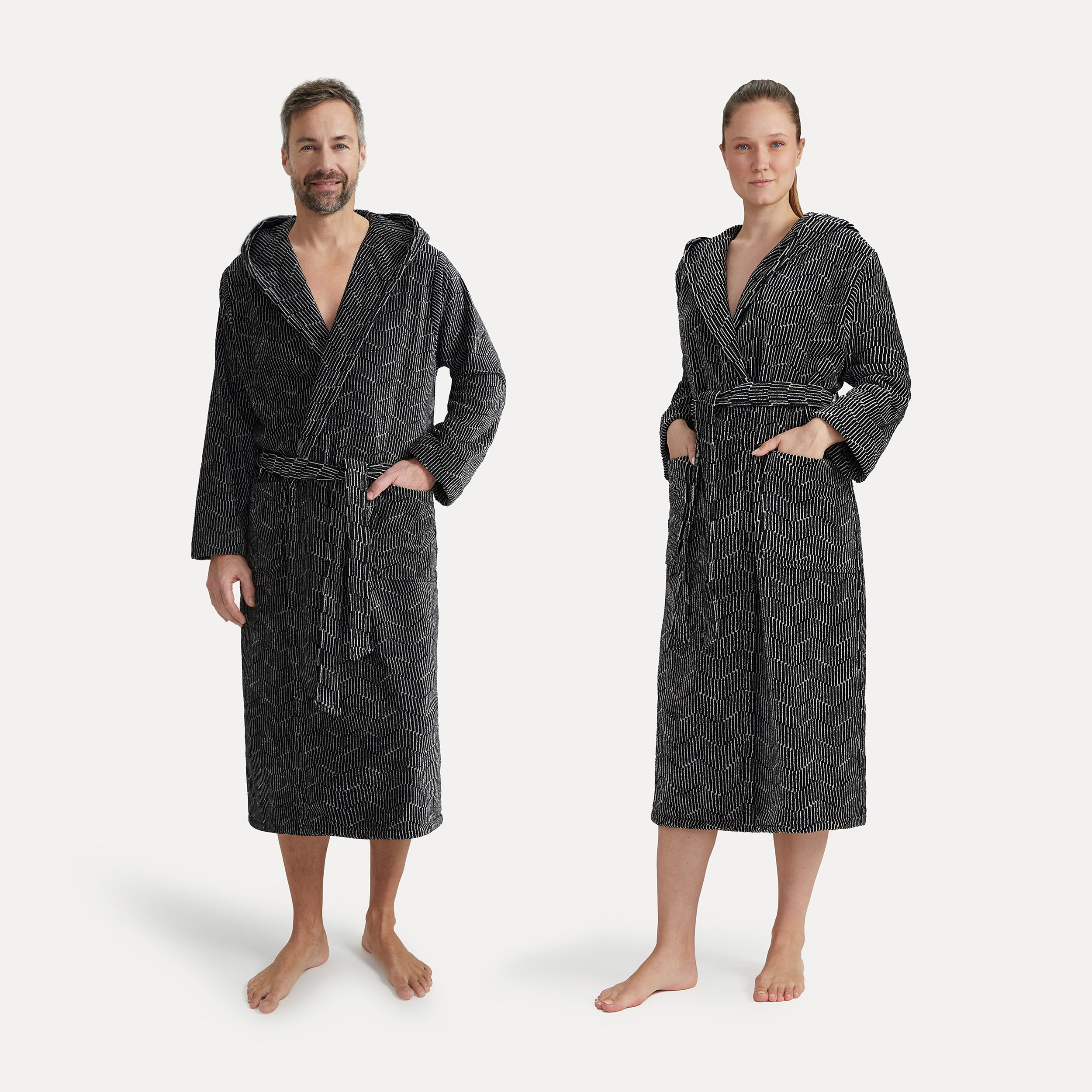 Bademantel, Damen, Herren, Mikrofaser, Streifenmuster, bademantel, damen, herren, frottier, gemustert