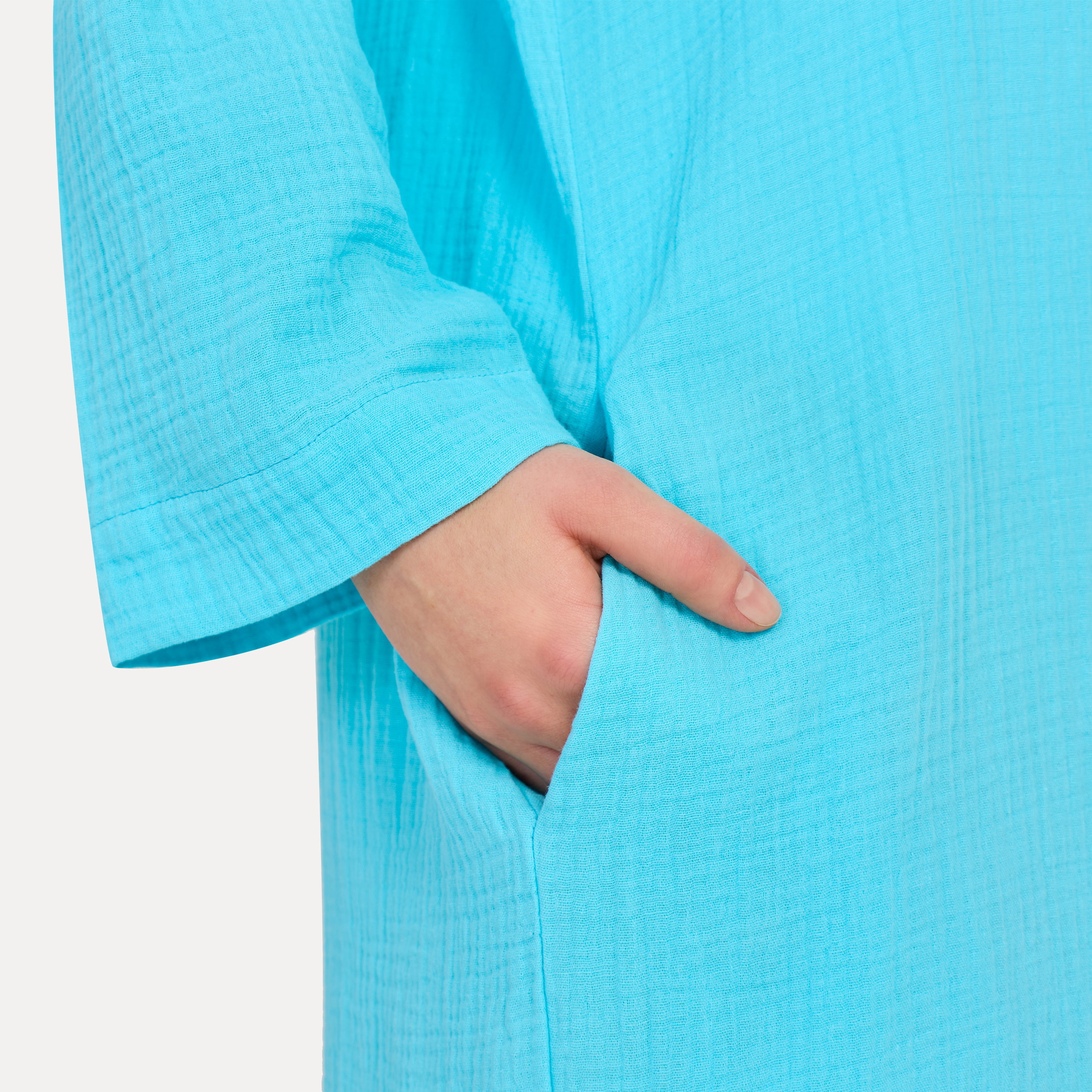 turquoise, tocket, langärmel, Leinenstruktur, freizeitshirt, Tunika, Lange Ärmel, Türkis, Kragenlos?, Knopflose?