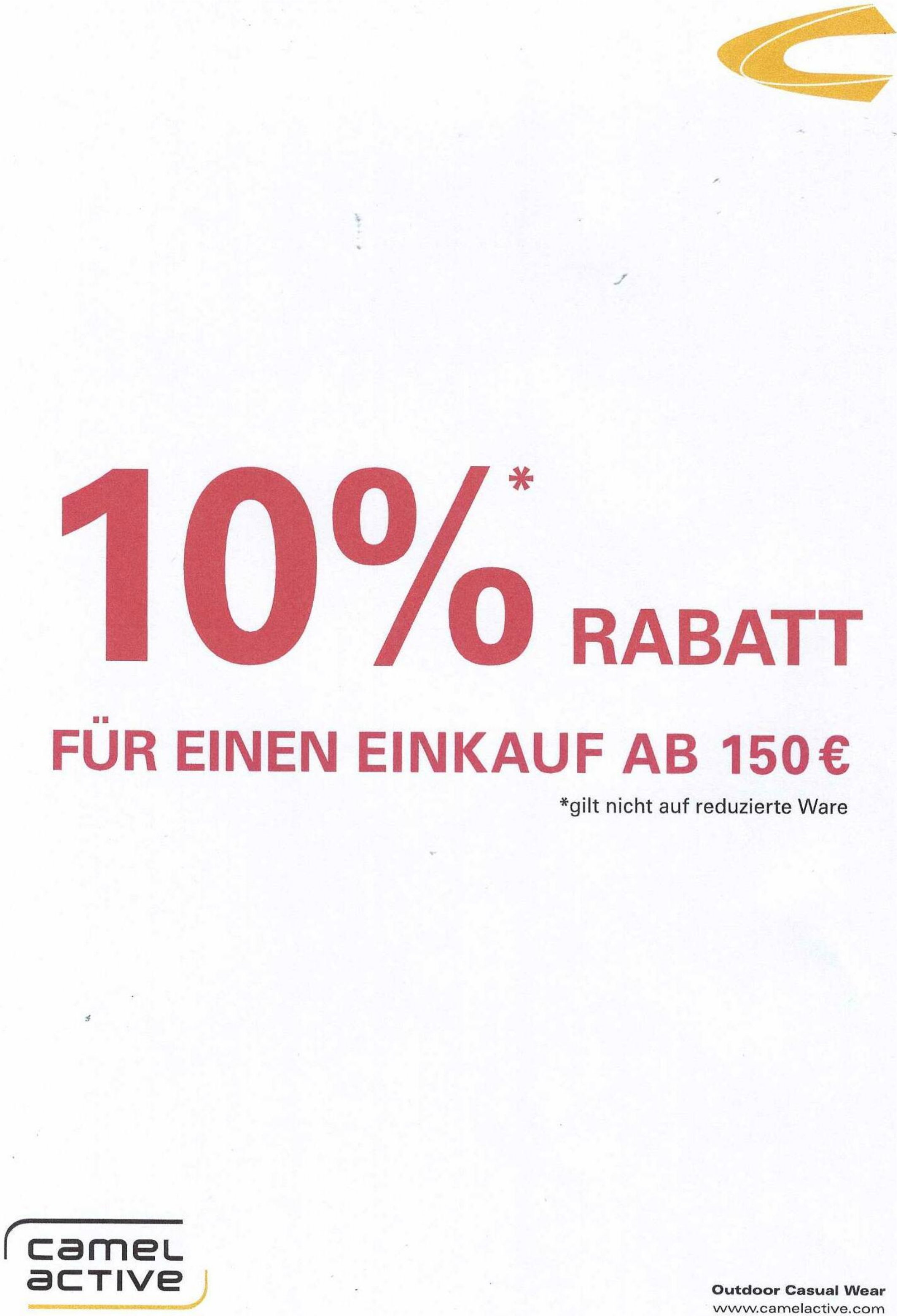 rabatt, 10 Prozent, Coupon, Einkauf, Camel Active