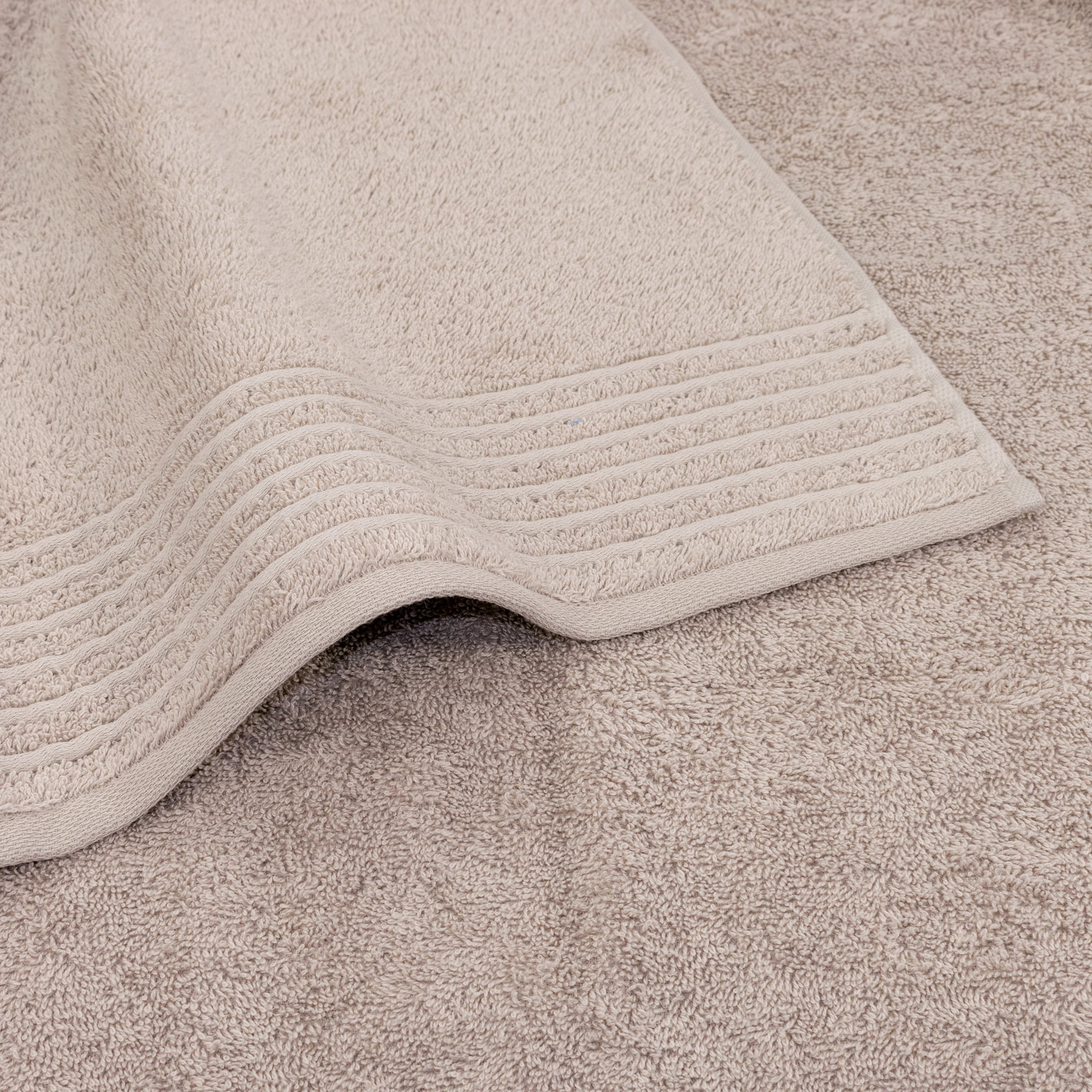 Handtuch, Badetuch, Beige, Frottee, Rippkante, Handtuch, Beige, Baumwolle, Flauschig, Rillenkante