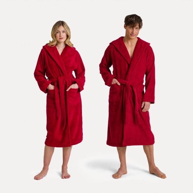 MÖVE Superwuschel hooded bathrobe ruby