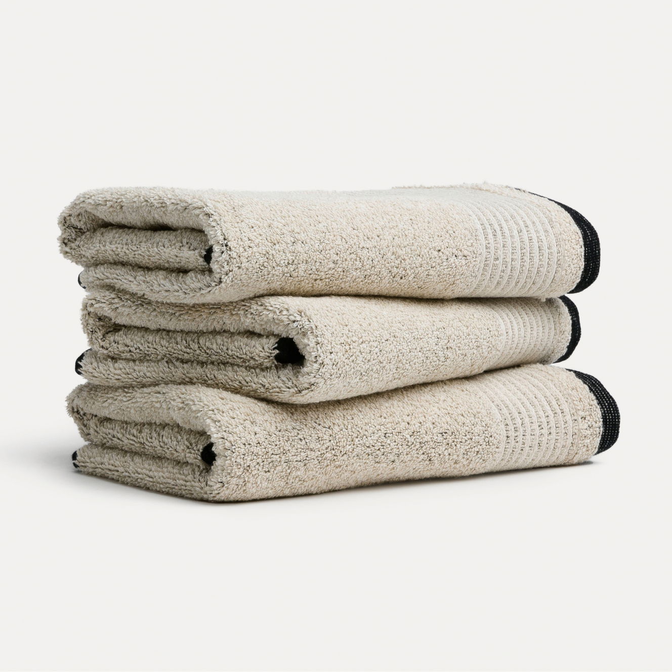 möve Eden sauna towel 80X200 cm beige (nature/black) | Melange mit