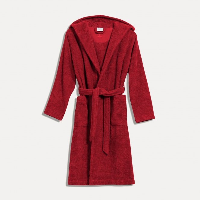 möve Superwuschel hooded bathrobe ruby