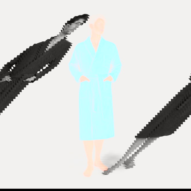 MÖVE Vibrant Opulence shawl collar robe sea green