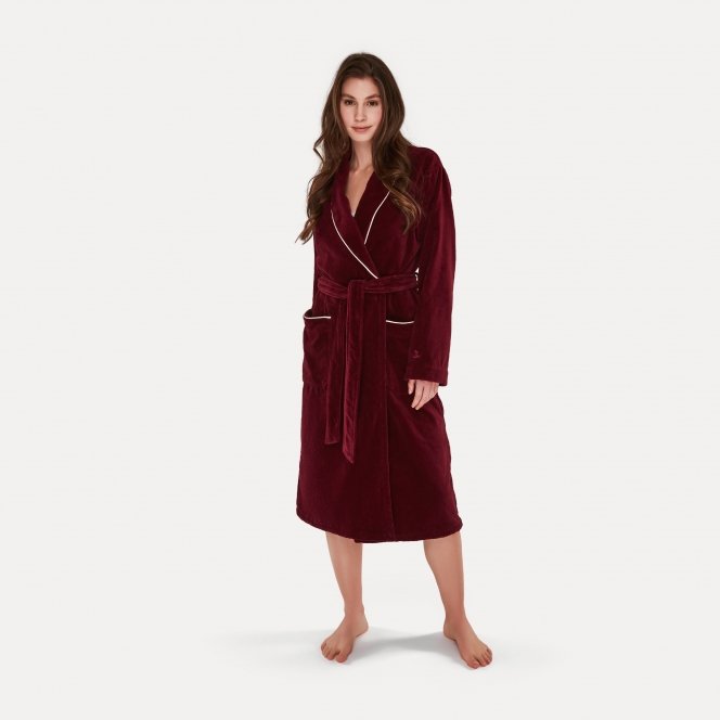 MÖVE Homewear shawl collar robe burgundy