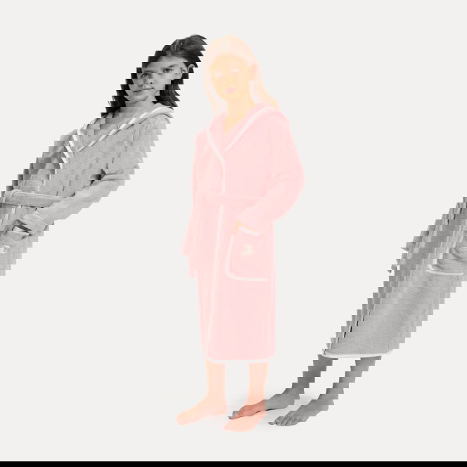 Soft Hug Bademantel mit Kapuze rosa