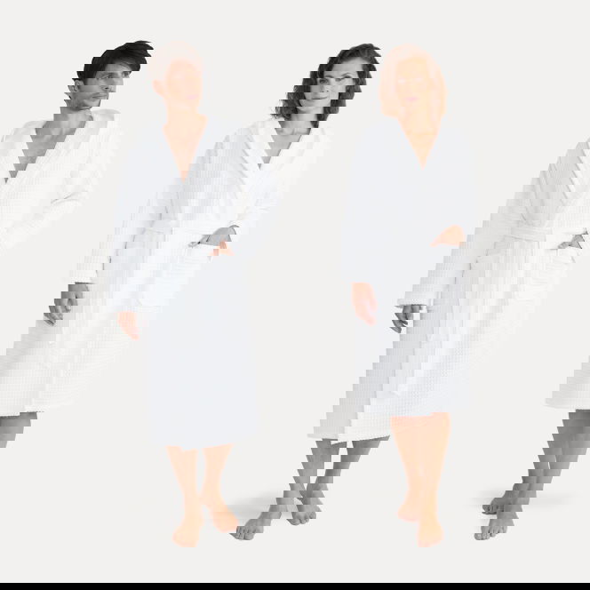 MÖVE Piquée hooded bathrobe snow